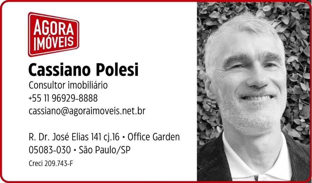 Cassiano Polesi, consultor imobiliário pela Agora Imóveis, SP/SP